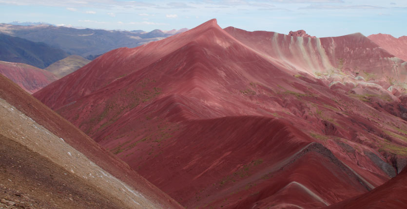 The Red Valley in Peru is shown from a relative distance.