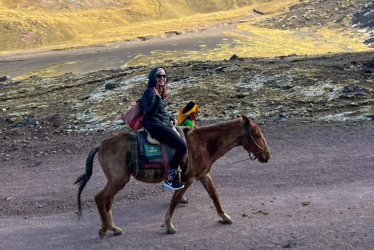 By riding a horse, you can avoid physical strain and save energy