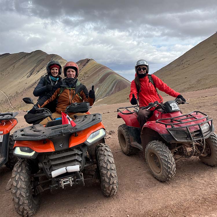 an atv excursion to rainbow mountain