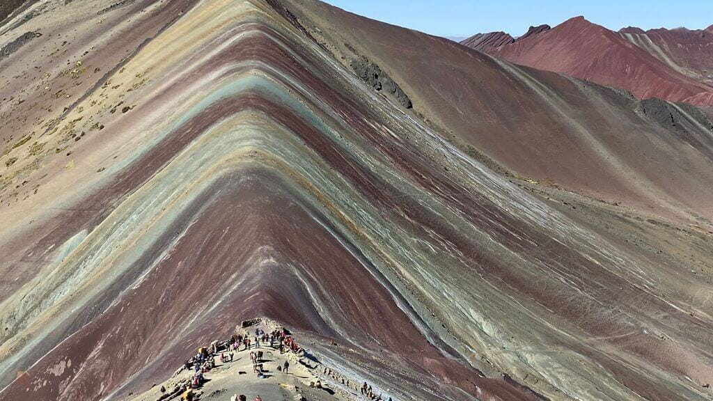 Unedited photo of Rainbow Mountain Vinicunca in Peru Unedited photo of Rainbow Mountain Vinicunca in Peru