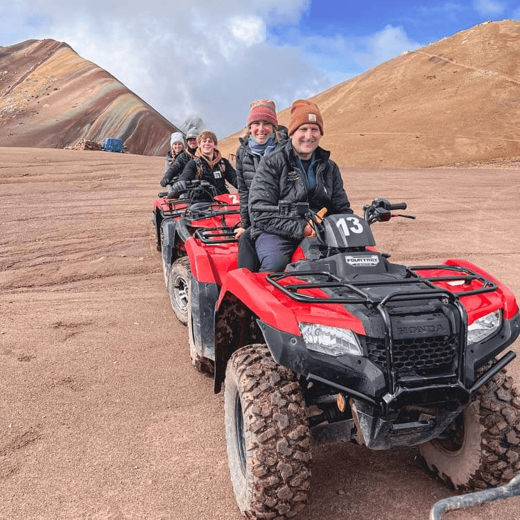  A picture of people on a Rainbow Mountain ATV tour