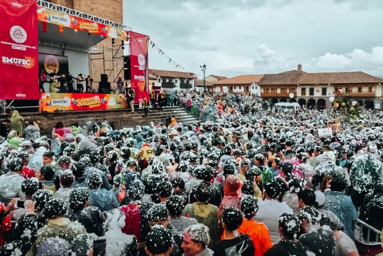 Carnival in Cusco is celebrated with great enthusiasm Carnival in Cusco is celebrated with great enthusiasm