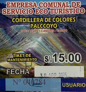 Palccoyo entrance ticket for foreign tourists 2025