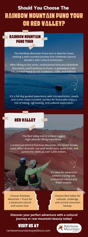 Should You Choose The Rainbow Mountain Puno Tour Or Red Valley?