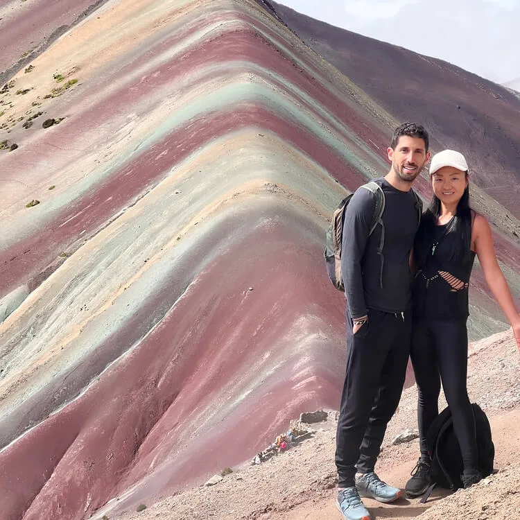 a couple posing for a picture
