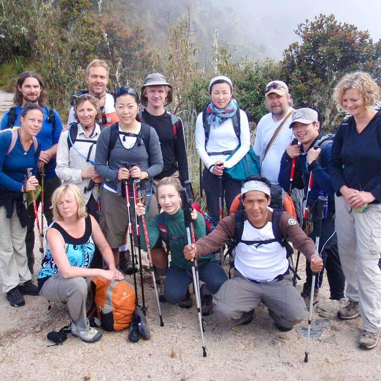a trekking group